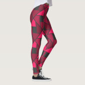 Hot Pink Raspberry Red Geometric Yoga Pants Leggings (Rechts)
