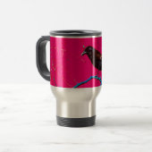 Hot Pink Raven Crow Reisbeker (Voorkant links)