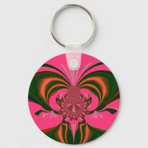 Hot Pink Red Golden Green Sleutelhanger