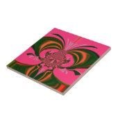 Hot Pink Red Golden Green Tegeltje (Zijkant)