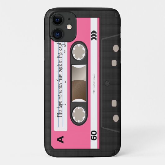 Hot Pink Retro Cassettebandje - Aangepast Hoesje (Achterkant)
