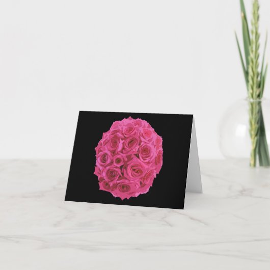 Hot Pink Rose Boeket Notecard Kaart (Voorkant)