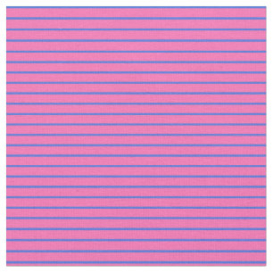 Hot Pink & Royal Blue Pattern van Stripes Stof