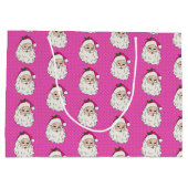 Hot Pink Santa Groot Cadeauzakje (Achterkant)