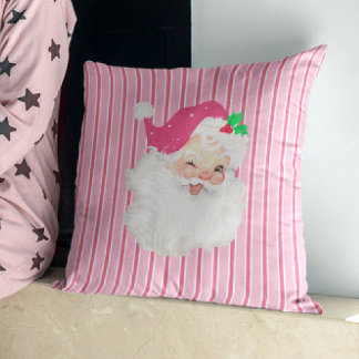 Hot Pink  Santa Wink Christmas Sierkussen