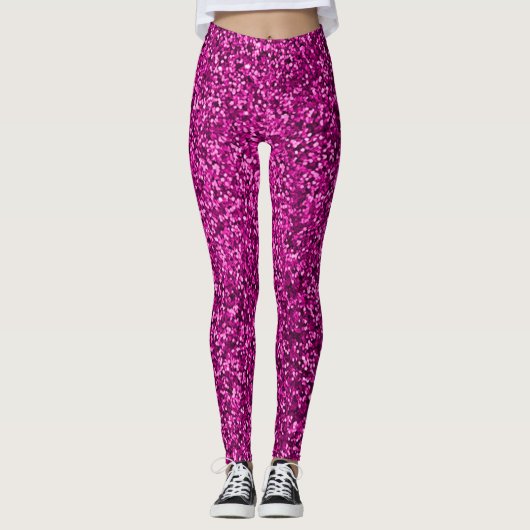 Hot-pink Sequin Leggings (Voorkant)