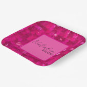 Hot Pink Sequin  Papieren Bordje (Gebogen)