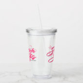Hot Pink Simple Steps Quote Modern Calligraphy Acryl Drinkbeker (Links)