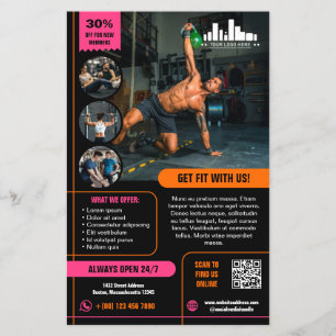 Hot Pink Sinaasappel Speciale Aanbieding Marketing Flyer