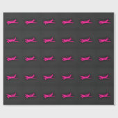 Hot Pink Small Plane Cadeaupapier (Vlak)