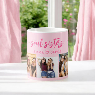 Hot Pink Soul Sisters 3 Fotocollage Keepsake Koffiemok