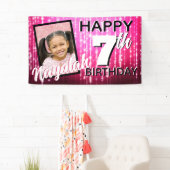 Hot Pink Sparkles| Monogram| AGE| Foto Birthday Spandoek (Insitu)
