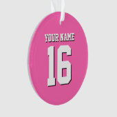 Hot Pink Sporty Team Jersey Ornament (voorkant)