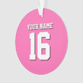 Hot Pink Sporty Team Jersey Ornament (voorkant)
