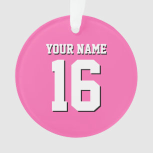 Hot Pink Sporty Team Jersey Ornament