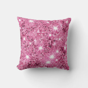 Hot Pink Stars Sequin Glitter Kussen