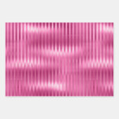 Hot Pink Stripes Glitter Inpakpapier Vel (Voorkant)