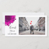 Hot Pink Sunflower Hartelijk dank Bedankkaart (Voorkant)