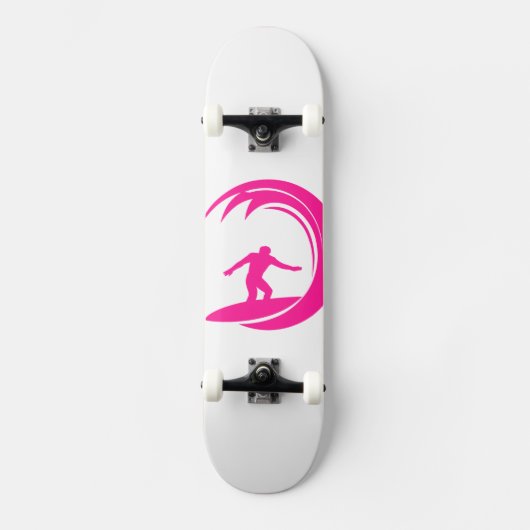 Hot Pink Surfing Skateboard (Voorkant)