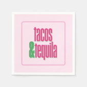 Hot Pink Tacos Verjaardag Bachelorette Vrijgezelle Servet (Voorkant)
