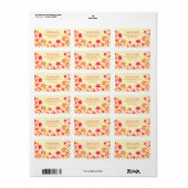 Hot Pink & Tangerine Floral Border Address Label (Full Sheet)