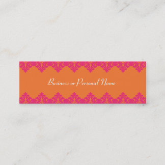 Hot Pink & Tangerine Lace Skinny Card Mini Visitekaartje