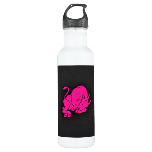 Hot Pink Taurus Bull Zodiac Sign Waterfles (Voorkant)