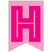HOT PINK TEKST & SOFT PINK COLOR HAPPY BIRTHDAY VLAGGETJES (Tweede vlag)