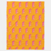 Hot Pink Tiger op vet Sinaasappel Boho Pattern Fleece Deken (Voorkant)
