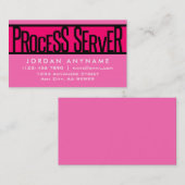 Hot Pink-Visitekaartje voor processerver Visitekaartje (Voorkant / Achterkant)