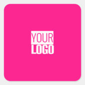 Hot Pink - voeg vet logo toe Vierkante Sticker (Voorkant)