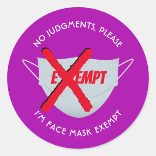 Hot Pink   VRIJGESTELD VAN MONDKAPJE Ronde Sticker