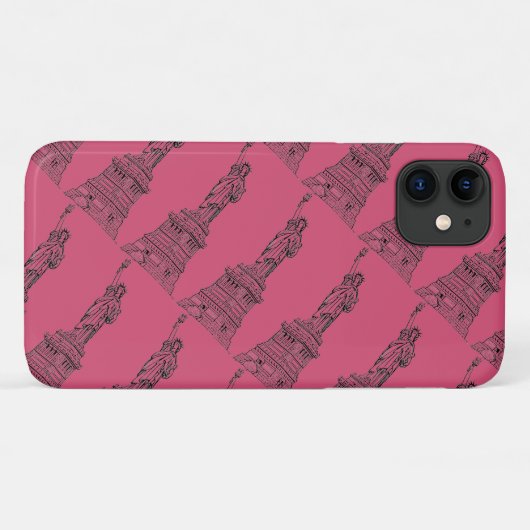 Hot Pink Vrijheidsbeeld Case-Mate iPhone Case (Achterkant (horizontaal))