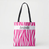 Hot Pink Wavy Animal Print Tote Draagtas (Voorkant)