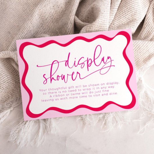 Hot Pink Wavy Border Onverpakt Gift Vrijgezellenfe Informatiekaartje