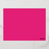 Hot Pink Wedding | Vetgedrukte effen kleur uitnodi Folie Feestdagen Briefkaart (Achterkant)