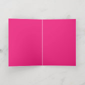 Hot Pink Wedding | Vetgedrukte effen kleur uitnodi Folie Wenskaart (Binnenlaag)