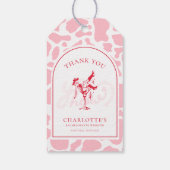 Hot Pink Westerne vrijgezellenfeest Cadeaulabel (Achterkant)