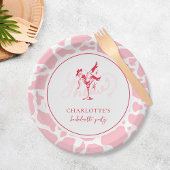 Hot Pink Westerne vrijgezellenfeest Papieren Bordje