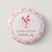 Hot Pink Westerne vrijgezellenfeest Ronde Button 5,7 Cm (Voorkant)