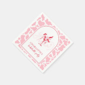 Hot Pink Westerne vrijgezellenfeest Servet (Hoek)