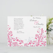 Hot Pink & White Abstract Floral Wedding Programme (Staand voorkant)