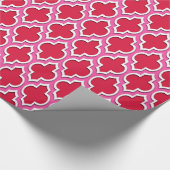 Hot Pink White Moroccan #4DS Cadeaupapier (Hoek)