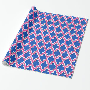 Hot Pink White Moroccan #4DS Cadeaupapier