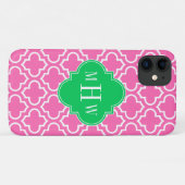 Hot Pink WhMarokkaans #6 Emerald Green 3I Monogram Case-Mate iPhone Case (Achterkant (horizontaal))