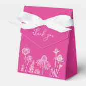 Hot Pink Wildflower dank u Bedankdoosjes (Voorkant Zijde)