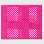 Hot Pink | Wit Polka Dot inpakpapier (Vlak)