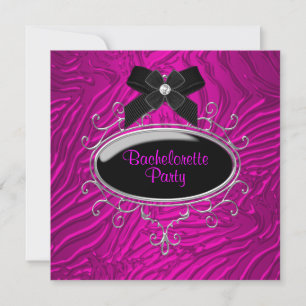Hot Pink Zebra Bachelorette Kaart