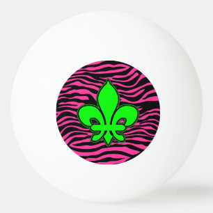 HOT PINK ZEBRA GREEN FLEUR DE LIS PINGPONGBALLEN