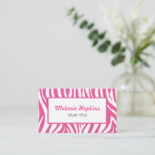 Hot Pink Zebra Stripes Generic Name Visitekaartje (Staand voorkant)